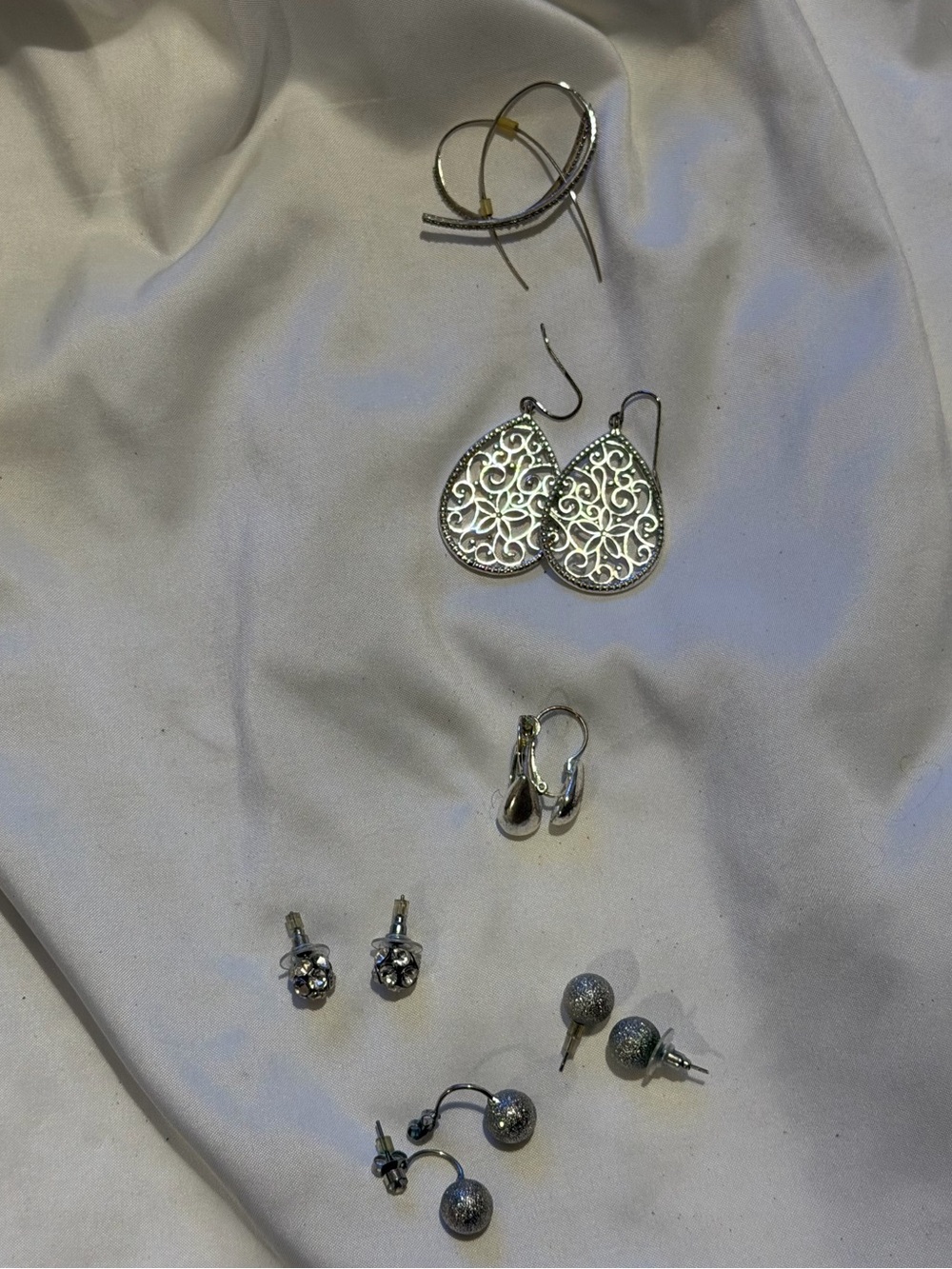 Silver Filigree Teardrop Earrings - Women's Jewelry